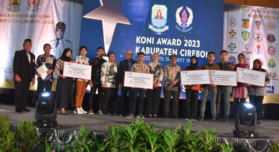KONI AWARD 2023, Pemerintah Kabupaten Cirebon Berikan Bonus Kepada Para Atlet Berprestasi